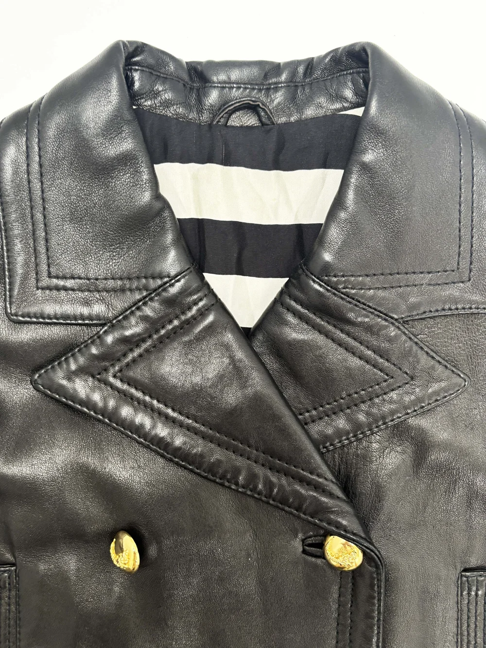 Istante Versace 1990s leather trench coat — JAMES VELORIA
